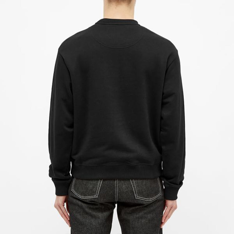 Men's KENZO Embroidered Pattern Round Neck Pullover Black FA65SW1144XC-99