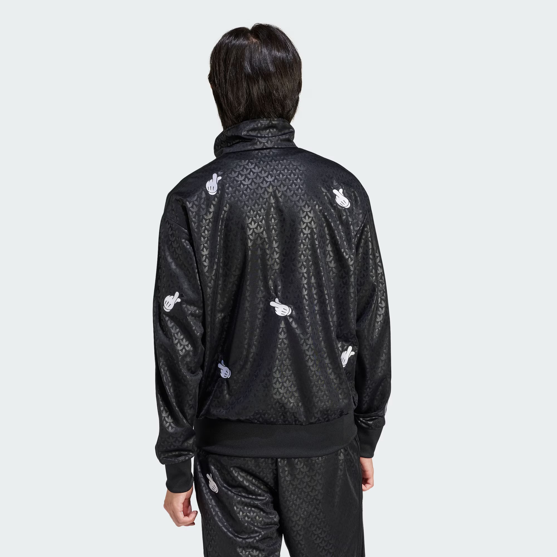 adidas Mickey Mouse x Originals Monogram Embroidered Firebird Track Top Asia Sizing 'Black' IY2264