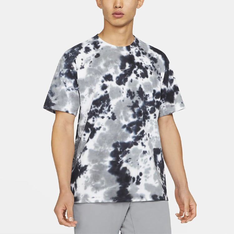 Nike Sportswear Sports Loose Tie Dye Printing Round Neck Short Sleeve Gray DB6150-101