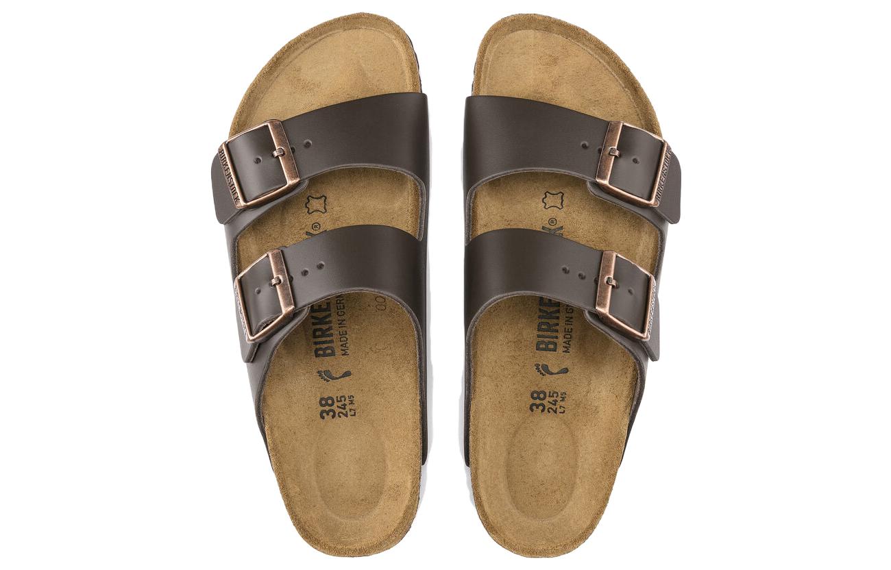 Birkenstock Arizona Natural Leather Sandals 'Dark Brown' 0051101