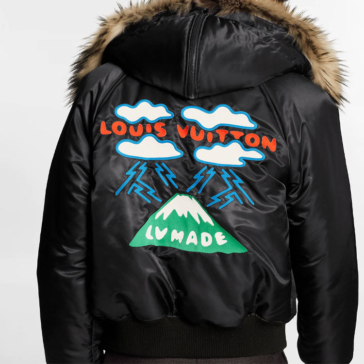 LOUIS VUITTON x Nigo Embroidered LV Mountain Aviator Blouson Noir 1A7X01