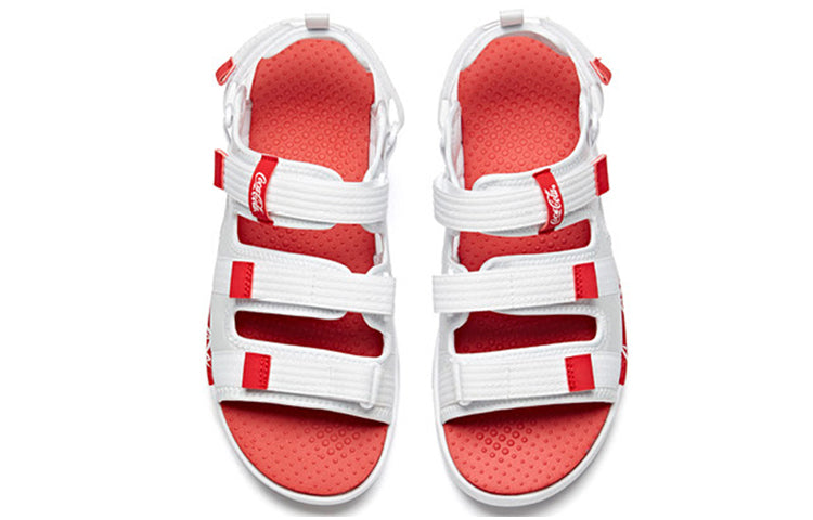 (WMNS) ANTA x Coca Cola Beach Sandals 'White Red' 92926971A-9