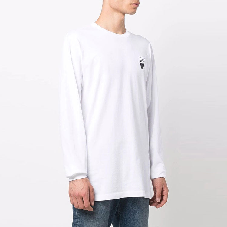 Off-White FW21 Pattern Printing Round Neck Pullover Long Sleeves Version White OMAB001F21JER0030184