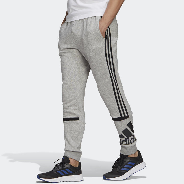 adidas Logo Printing Contrasting Colors Bundle Feet Sports Pants Gray GK8964