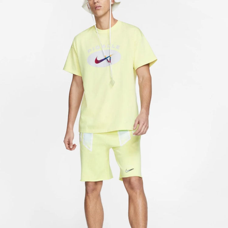 Nike x Pigalle Crossover Logo Printing Stripe Round Neck Short Sleeve Green CK2338-335