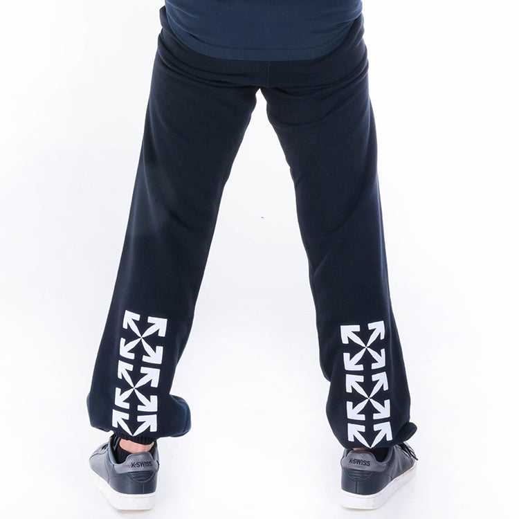 Off-White Embroidered Arrow Printing Long Pants Loose Fit Black OMCH020S20E300131044