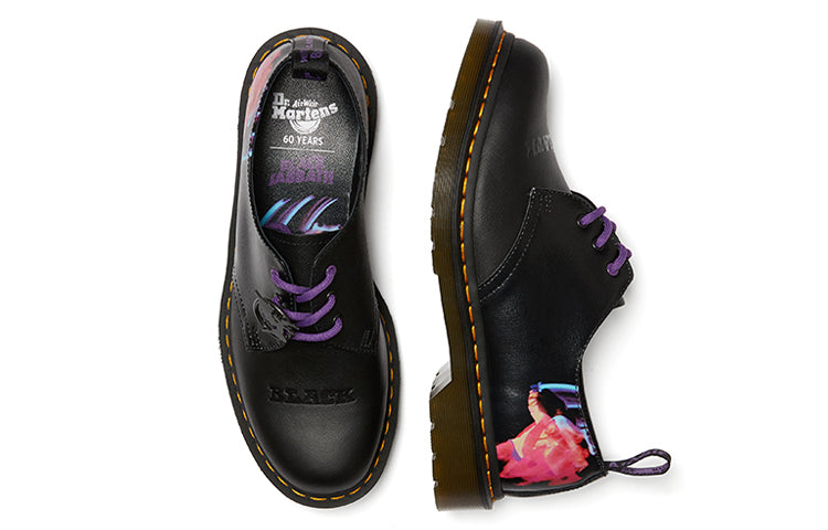 Black Sabbath x Dr. Martens Crossover 1461 Retro Leather Printing Martin boots Black Unisex 26316001