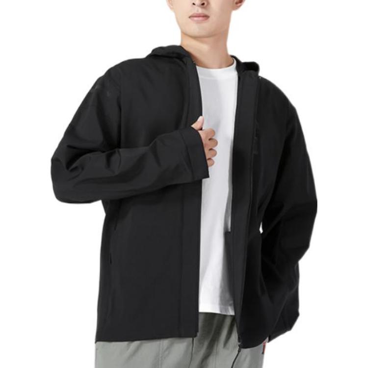 Men's adidas Wj Mh Wv Wb Athleisure Casual Sports Solid Color Hooded Woven Black Jacket HM2946
