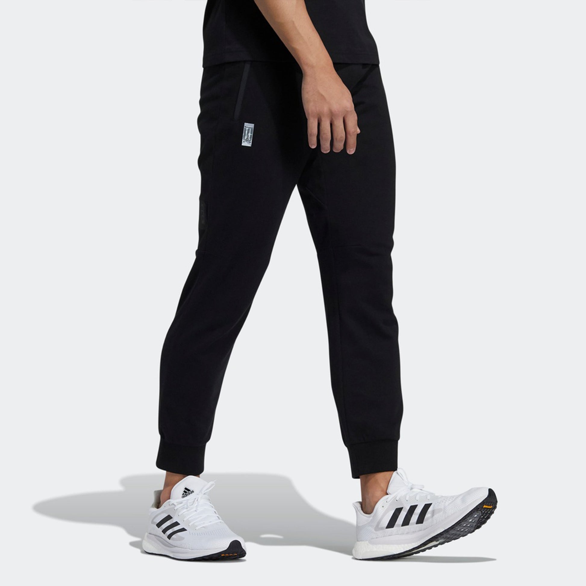 adidas Wj Pnt Ft Series Solid Color Slim Fit Bundle Feet Sports Pants Black GP0860
