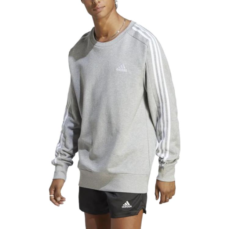 adidas Essentials French Terry 3-Stripes Sweatshirt 'Grey' IC9319
