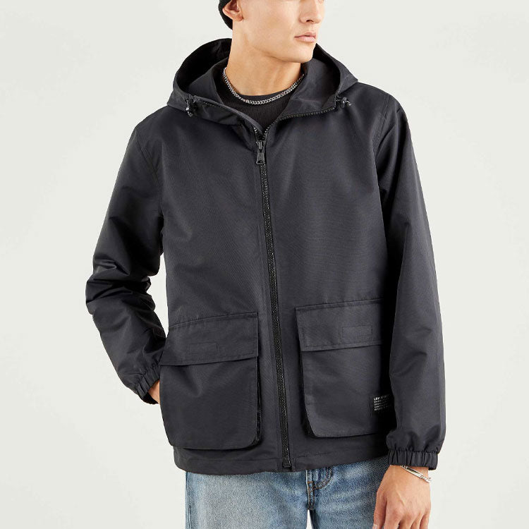 Men's Levis Big Pocket Casual Hooded Jacket Black 28277-0005