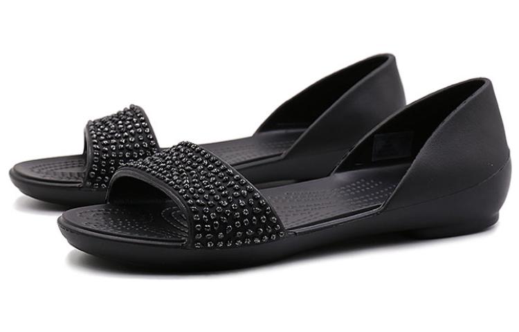 (WMNS) Crocs Lina Embellished D'Orsay Flat 'black' 204361-060