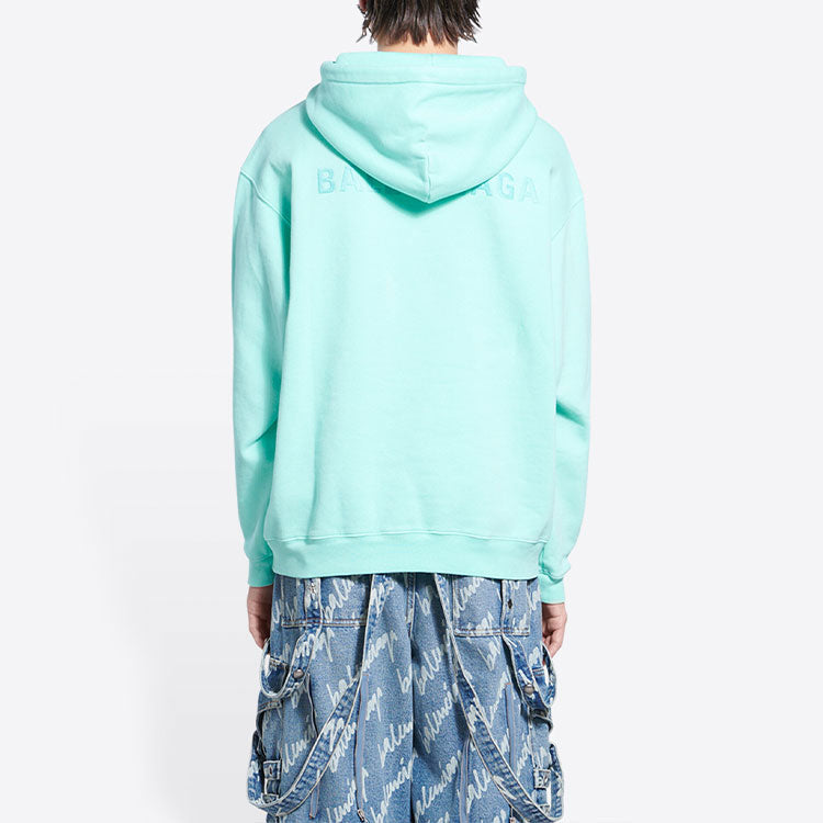 Balenciaga Logo Hoodie Medium Fit 'Terquesa' 600583TLVB83062