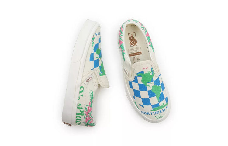 (PS) Vans Classic Slip-On Eco Theory 'White Blue' VN0A7Q5GAS1