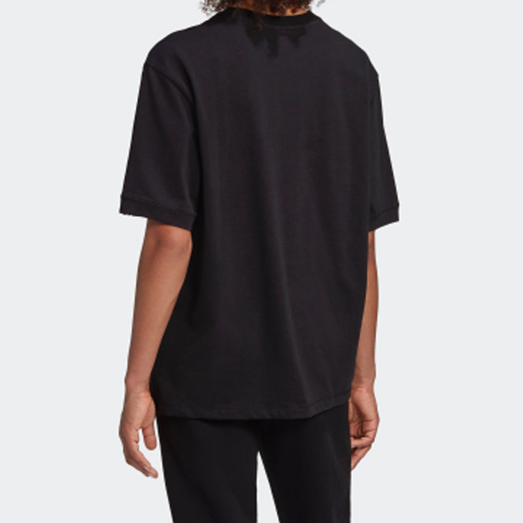 (WMNS) adidas originals Alphabet Printing Sports Short Sleeve Black GD2975