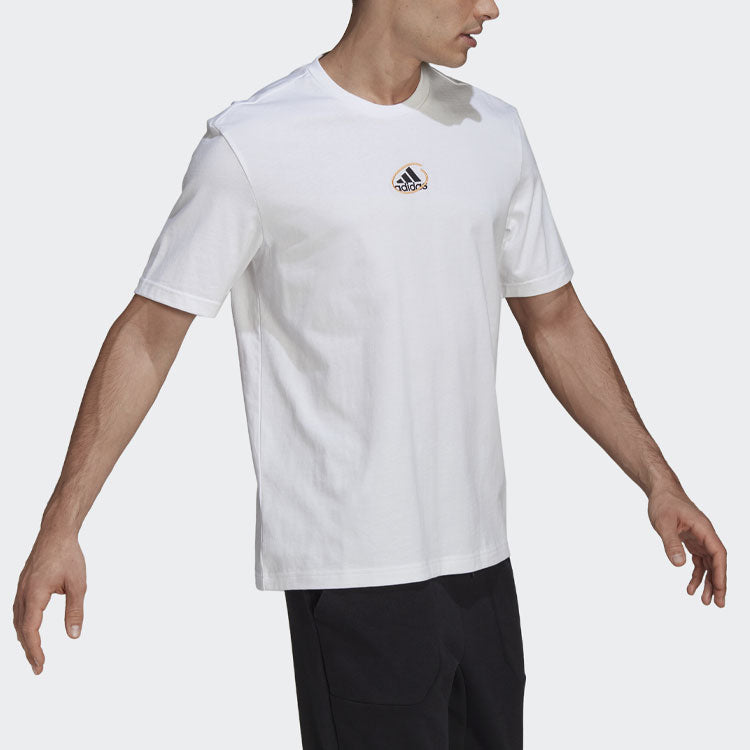 adidas Back Alphabet Printing Athleisure Casual Sports Round Neck Short Sleeve White GN6860