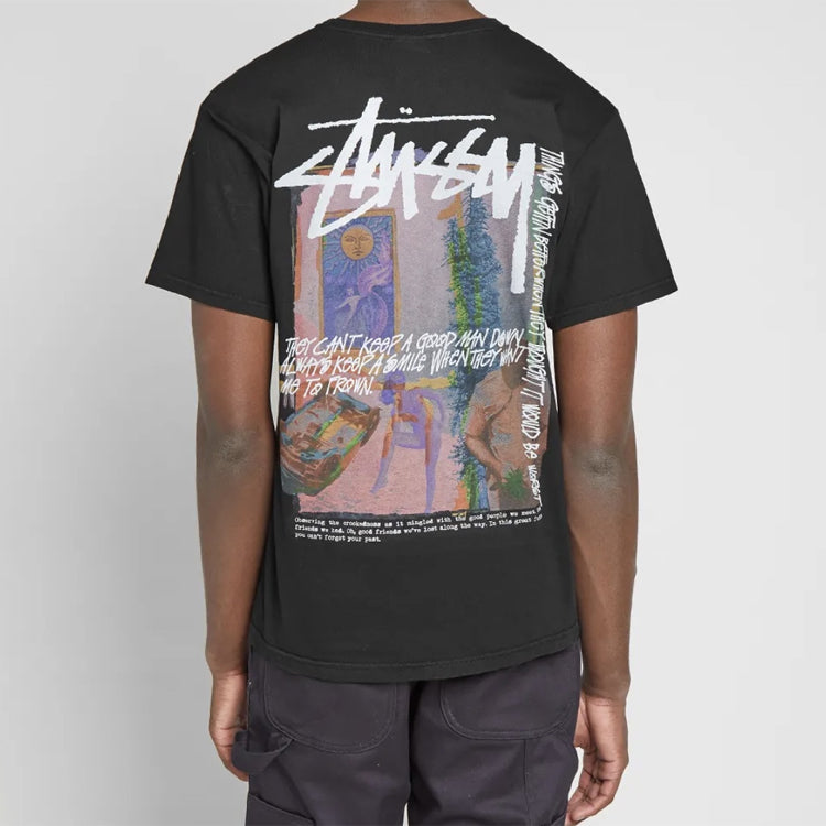 Stussy Daydream Tee Printing Poster Short Sleeve Unisex Black 1904614-BLACK