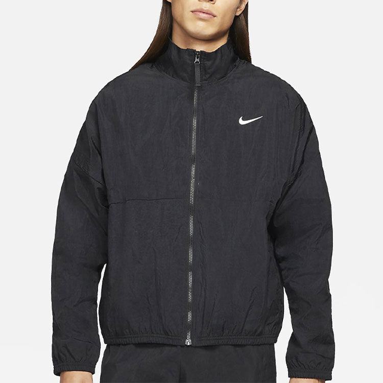 Nike Stand Collar Logo Print Jacket 'Black' CW7349-010