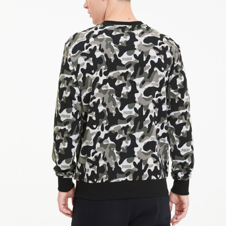PUMA Long Sleeve Crew Neck Pullover 'Black Camo' 582776-01
