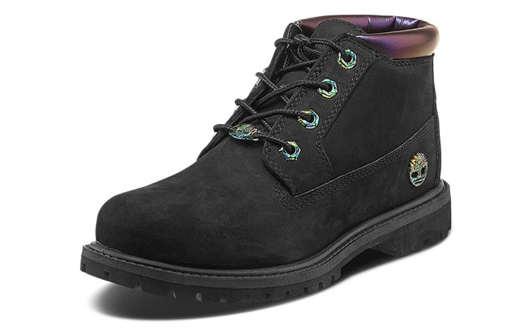 (WMNS) Timberland Nellie 6-Inch Iridescent Waterproof Chukka Boots 'Black Nubuck' A24KH