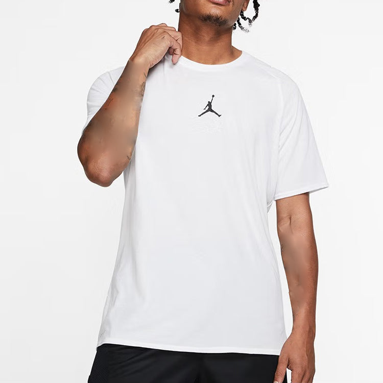 Air Jordan Basketball Sports Breathable Logo Quick Dry Short Sleeve White 889714-102