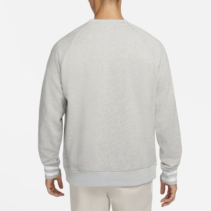 Men's Nike As Nsw Trend Ft Crew Large Logo Alphabet Printing Knit Sports Round Neck Pullover Light Grey DD6166-050