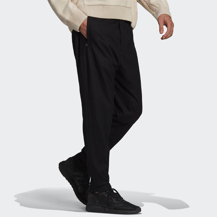 Men's adidas originals Solid Color Lacing Black Sports Pants/Trousers/Joggers H33468