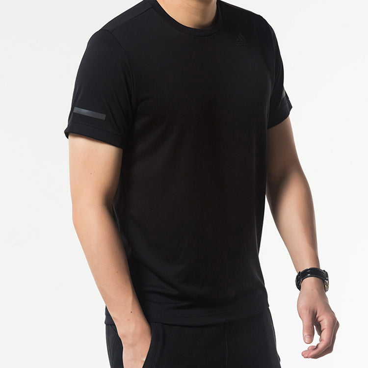 adidas Chill Tee Round Neck Short Sleeve 'Black' EI6395