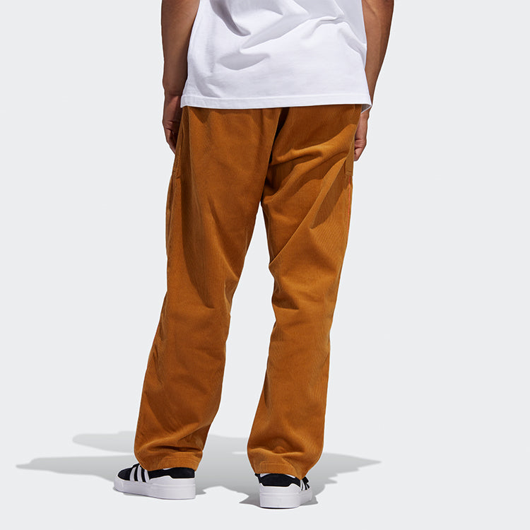 Men's adidas originals Corduroy Loose Sports Straight Brown Casual Pants/Trousers FM1387