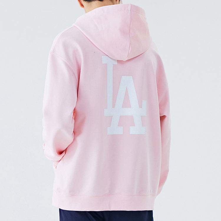 MLB Los Angeles Dodgers Basic Large Logo Printing Sports hooded Long Sleeves Unisex Pink 31HD03011-07P