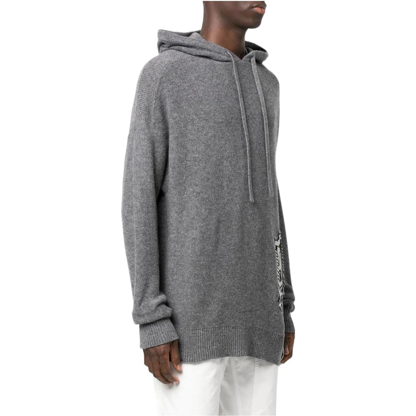 Off-White Intarsia Knit Hoodie OMHA155F22KNI0010610
