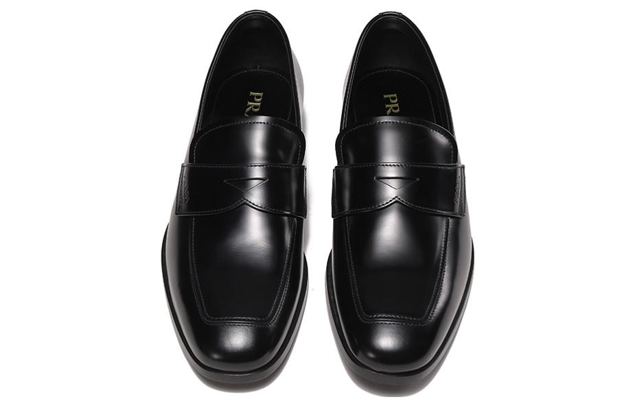 PRADA Brushed Leather Loafers 'Black' 2DB161_P39_F0002_F_X001