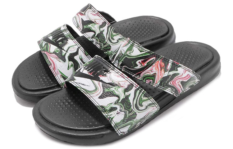 (WMNS) Nike Benassi Duo Ultra Slide 'Black Green Pink' 819717-003