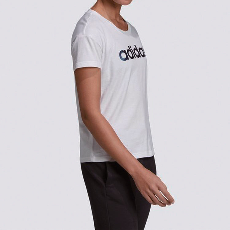 (WMNS) adidas Sports Stylish Casual Round Neck Short Sleeve White EI4579