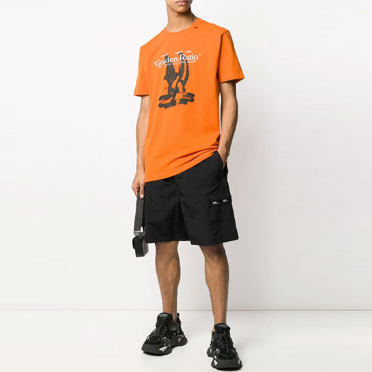 Off-White Back Large Logo Printing Short Sleeve Orange OMAA027R201850091910
