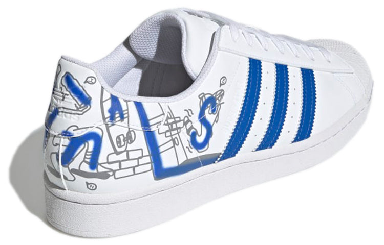 adidas originals Superstar Cozy Wear-Resistant Casual Skate Shoes White Blue Unisex 'White Blue' GW5784