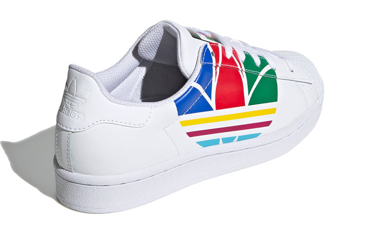 (GS) adidas Superstar Pure J 'Colorful Trefoil - Cloud White' FW4005