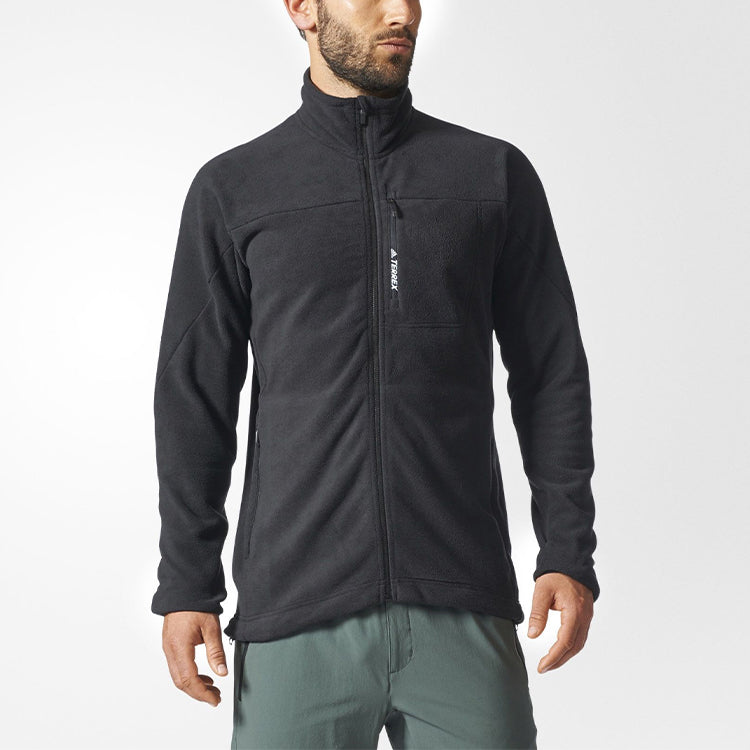 adidas Terrex Sports Outdoor polar fleece Stand Collar Jacket Black BP9691