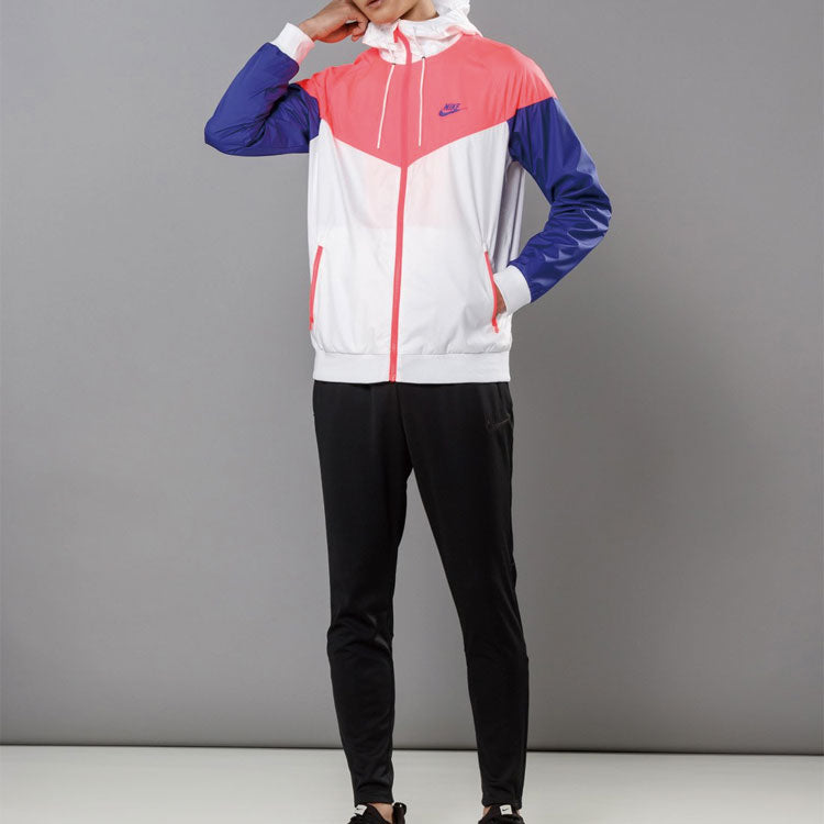 Nike Windrunner Sports Colorblock Casual Jacket Blue White 727325-104