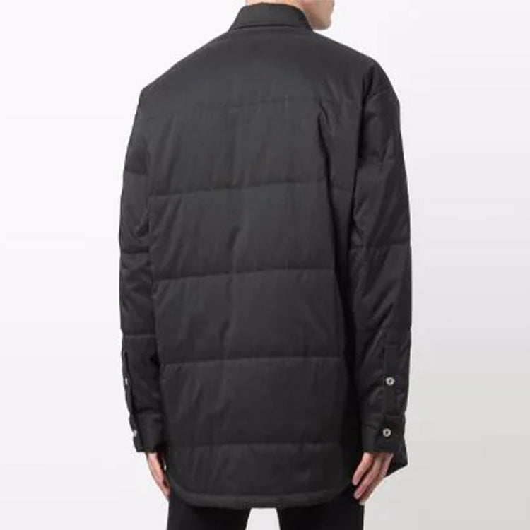 HERON PRESTON Quilted Nylon Shirt 'Black' HMEA072F21FAB0011000