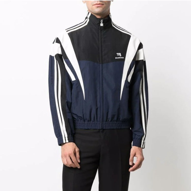 Balenciaga Sporty B Tracksuit Jacket 'Indigo Black White' 681438TKO484063