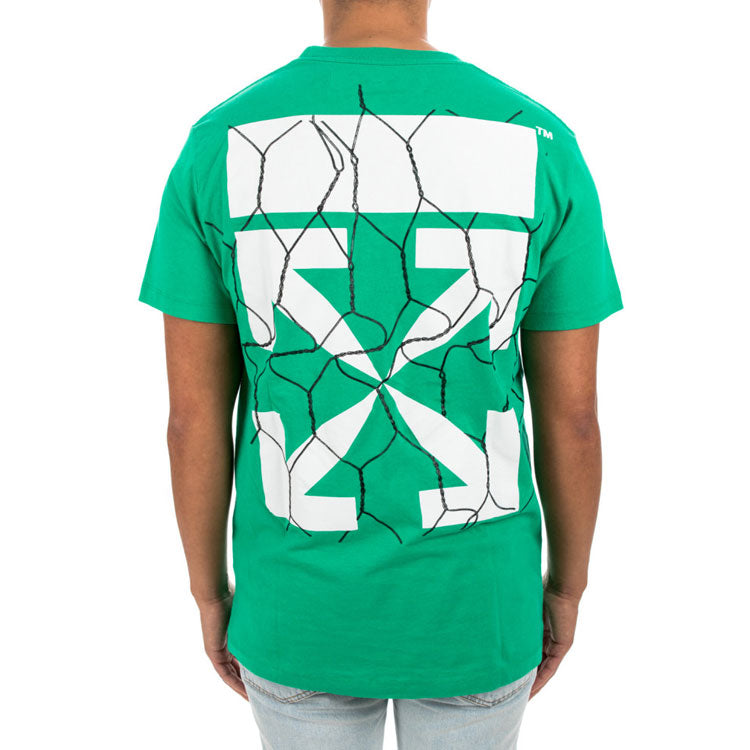 Off-White Green Fence Arrows T-Shirt Arrow Printing Short Sleeve OMAA027S201850024401