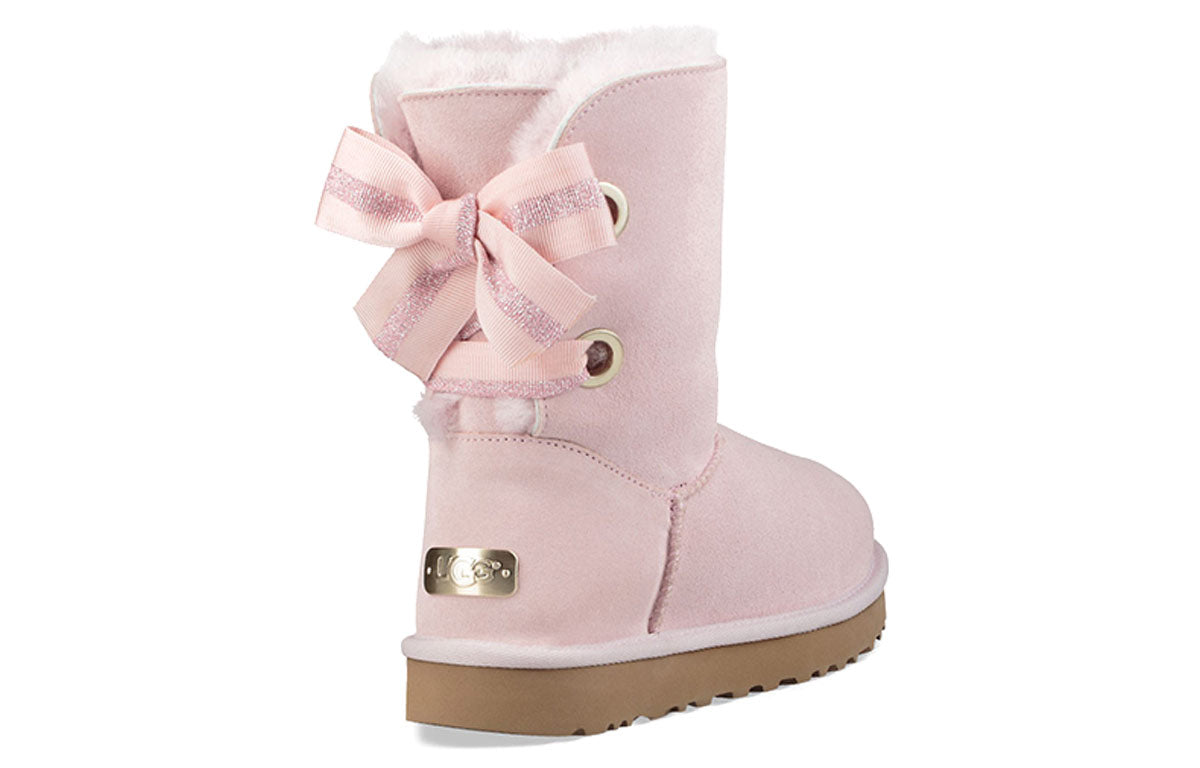 (WMNS) UGG Customizable Bailey Bow short Fleece Lined Pink Red 1098075-SLPN