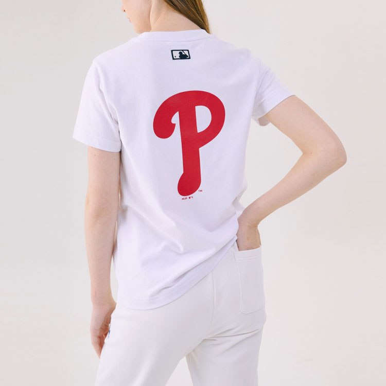 MLB  Disney Mickey Crossover Philadelphia Phillies Basic Printing Short Sleeve Unisex White 31TSK2031-10W