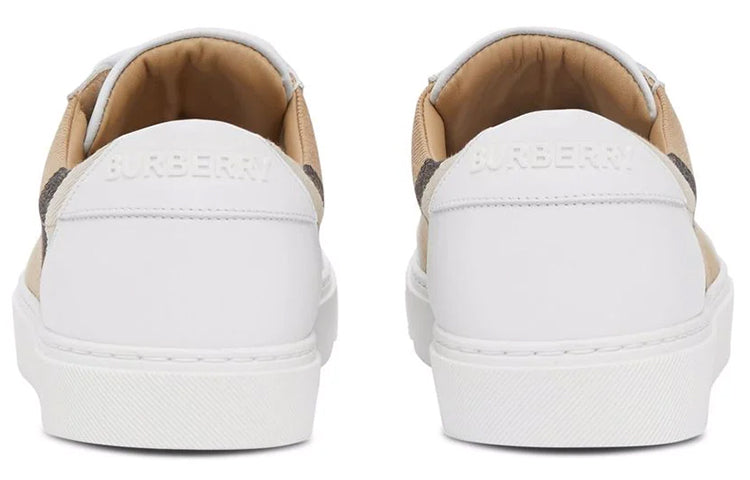 (WMNS) Burberry 25 Check and Leather Sneakers 'Optic White' 80567121
