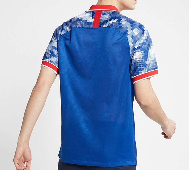 Nike Football Series Lapel Sport Casual Short Sleeved Polo Shirt Men's Blue AQ0661-438