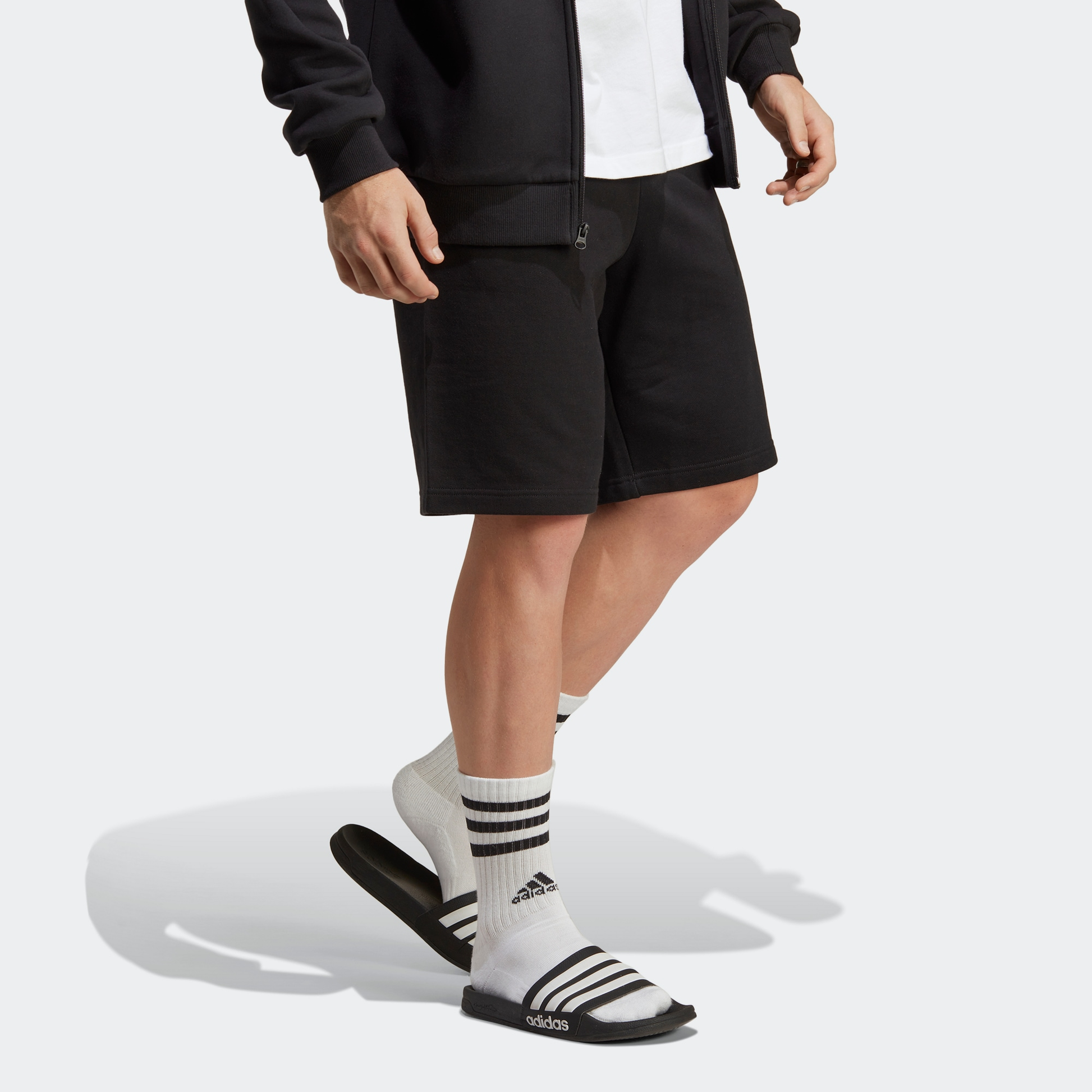 adidas Essentials Big Logo French Terry Shorts 'Black' IC9401