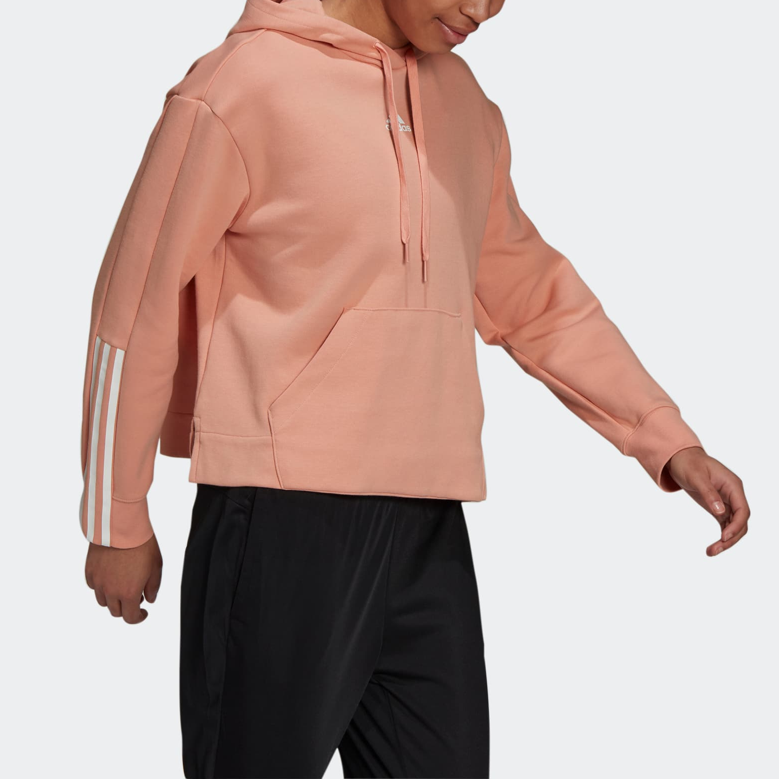 (WMNS) adidas Relaxed 3-Stripes Hoodie 'Pink' H10171