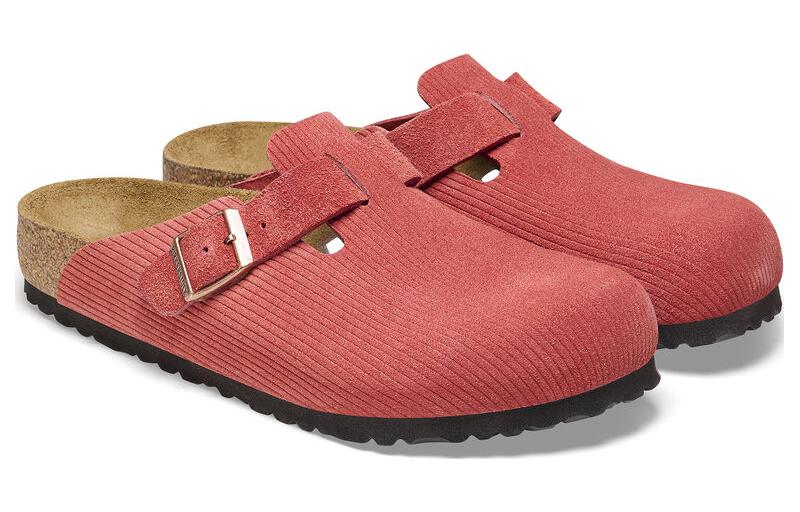 (WMNS) Birkenstock Boston Suede Embossed Narrow Fit 'Sienna Red' 1026167