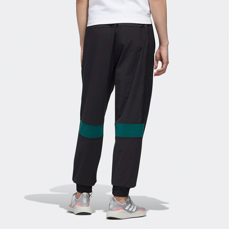 adidas neo M Ss Tcns Tp 2 Colorblock Bundle Feet Casual Loose Sports Long Pants Black GJ8758